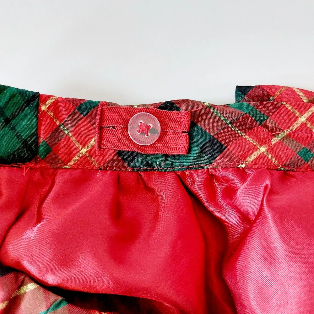 Plaid Christmas Skirt‎ with Bow Adjustable Waist size 8 Gymboree